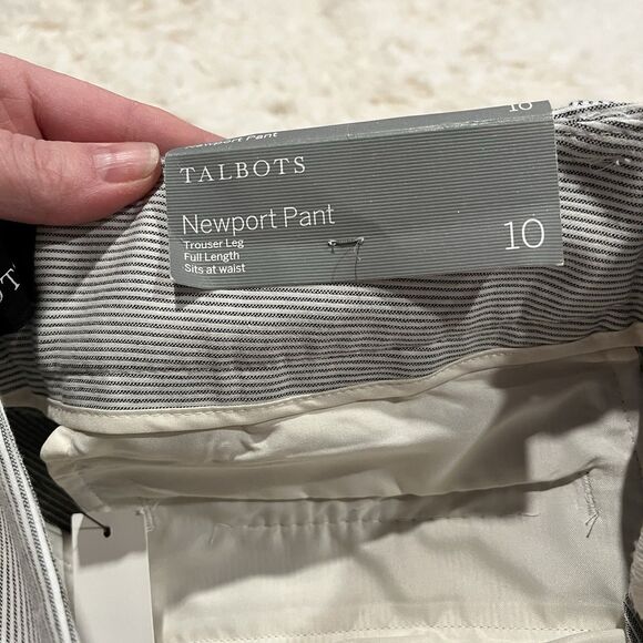TALBOTS NEWPORT PANTS - Gray STRIPE - CURVY FIT SIZE 10 New With Tags - Picture 11 of 16
